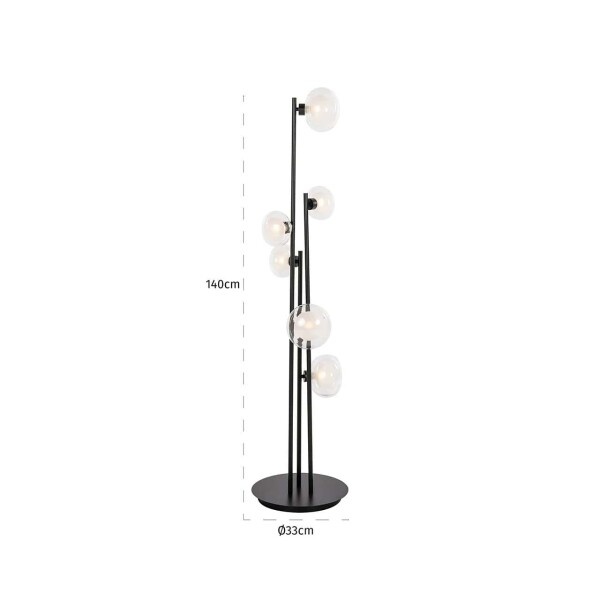 Richmond Interiors Vloerlamp Luva zwart (Black) 