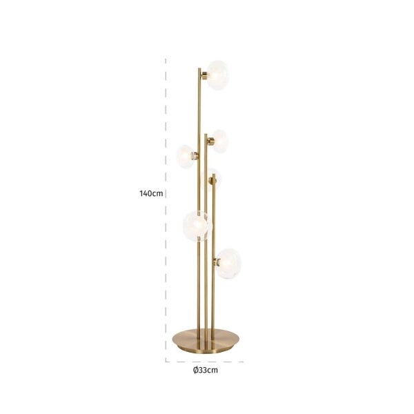 Richmond Interiors Vloerlamp Luva brass (Brushed Gold) 