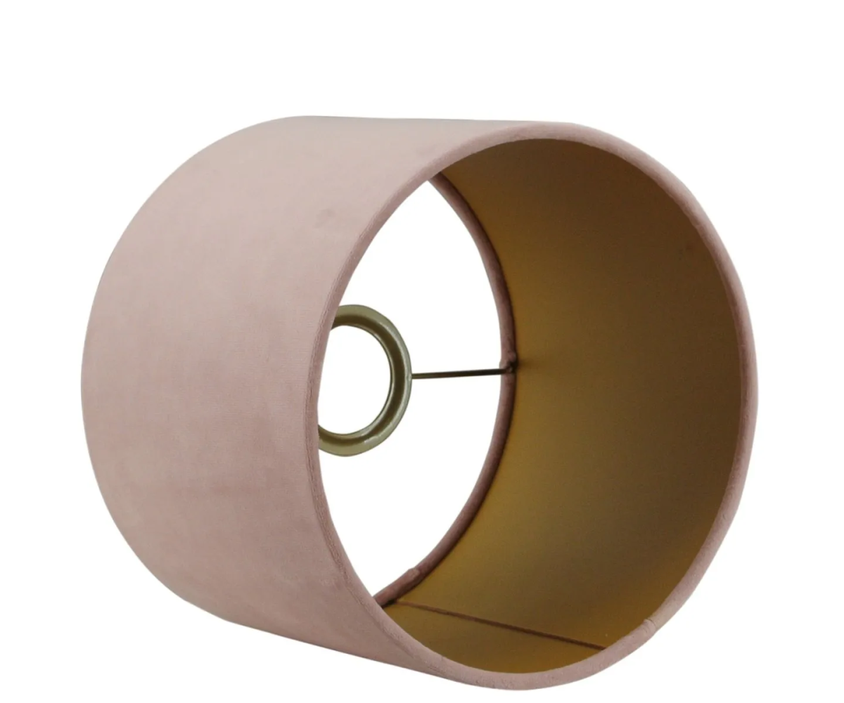 roltrap verlies uzelf specificatie Lampenkap San Remo cilinder in roze velvet bij Mokana Meubelen