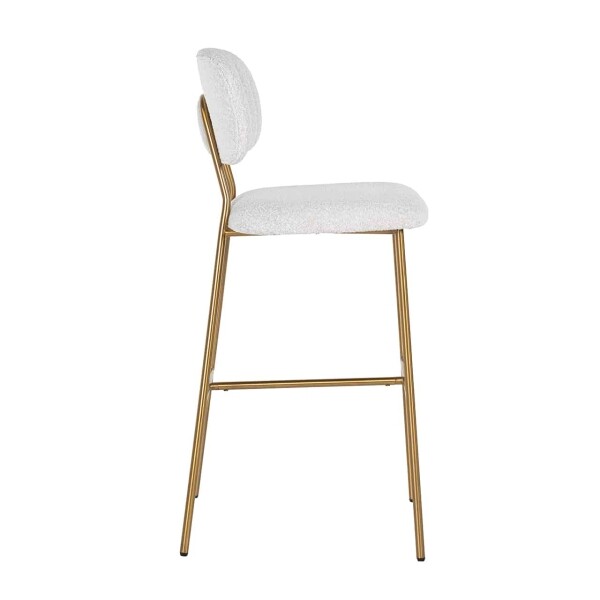 Richmond Interiors Barstoel Xenia white bouclé / brushed gold (Copenhagen 900 Bouclé White) 