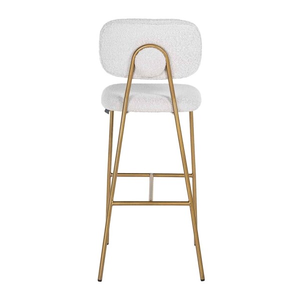 Richmond Interiors Barstoel Xenia white bouclé / brushed gold (Copenhagen 900 Bouclé White) 