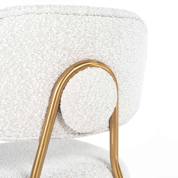 Richmond Interiors Barstoel Xenia white bouclé / brushed gold (Copenhagen 900 Bouclé White) 