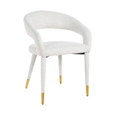 Richmond Interiors Stoel Gia white bouclé fire retardant (FR-Copenhagen 900 Bouclé White)