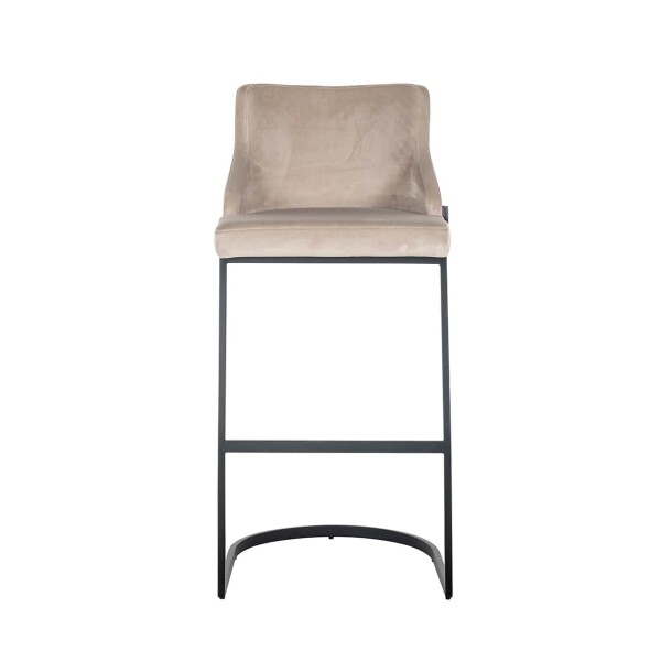 Richmond Interiors Barstoel Bolton khaki velvet / black fire retardant (FR-Quartz 903 Khaki) 