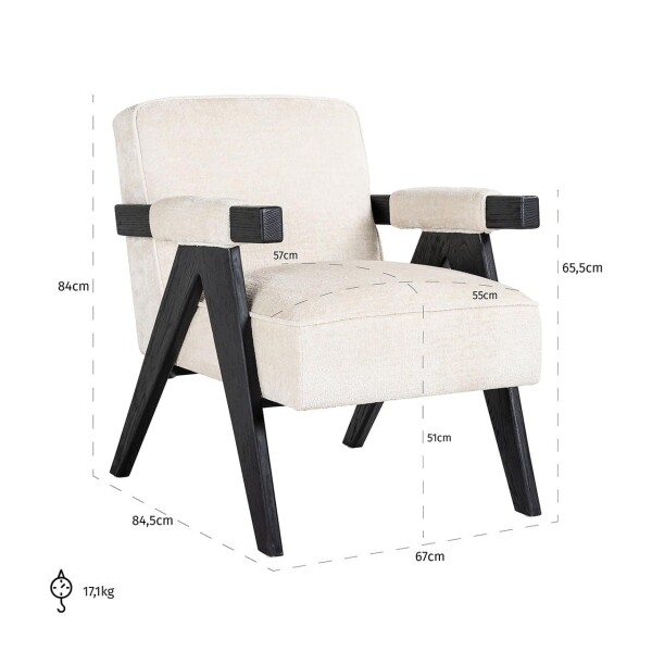 Fauteuil Cooper white chenille 