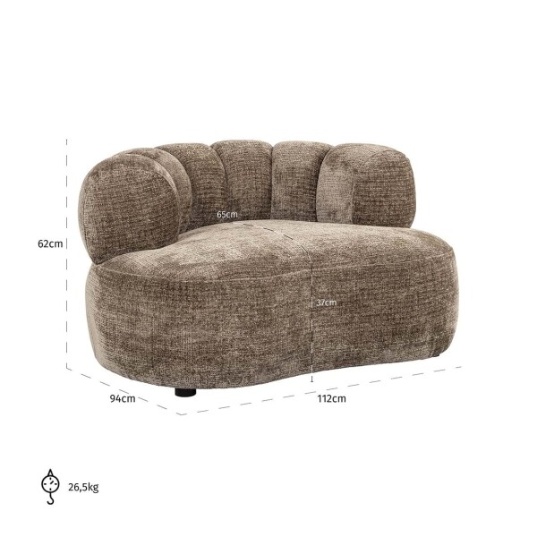 Richmond Interiors Fauteuil Penelope stone fire retardant (Niagara 104 Stone Chenille) 