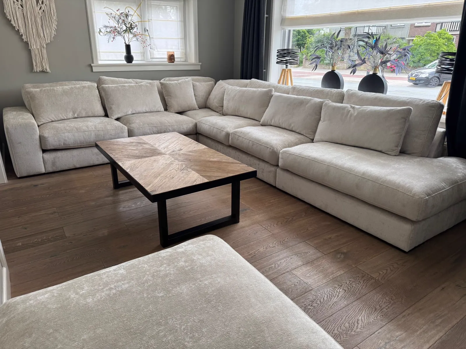 Lounge hoekbank Brasilia van Primavera in zachte stof Mauro in Hengelo