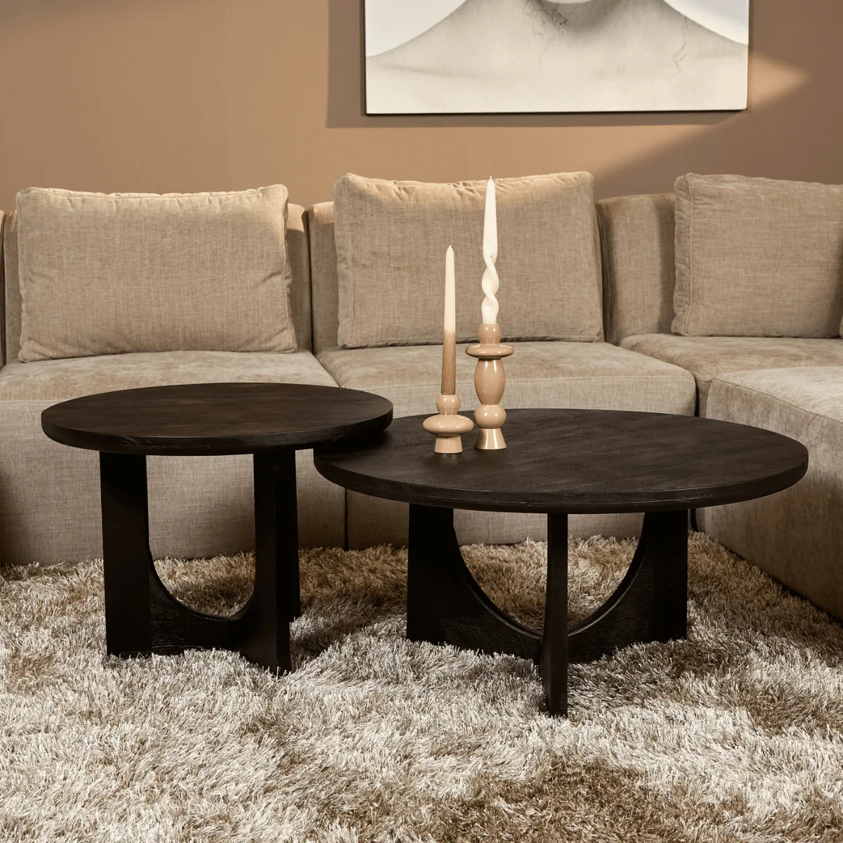 Salontafel Guus in zwart, 60 cm, bij Mokana Meubelen
