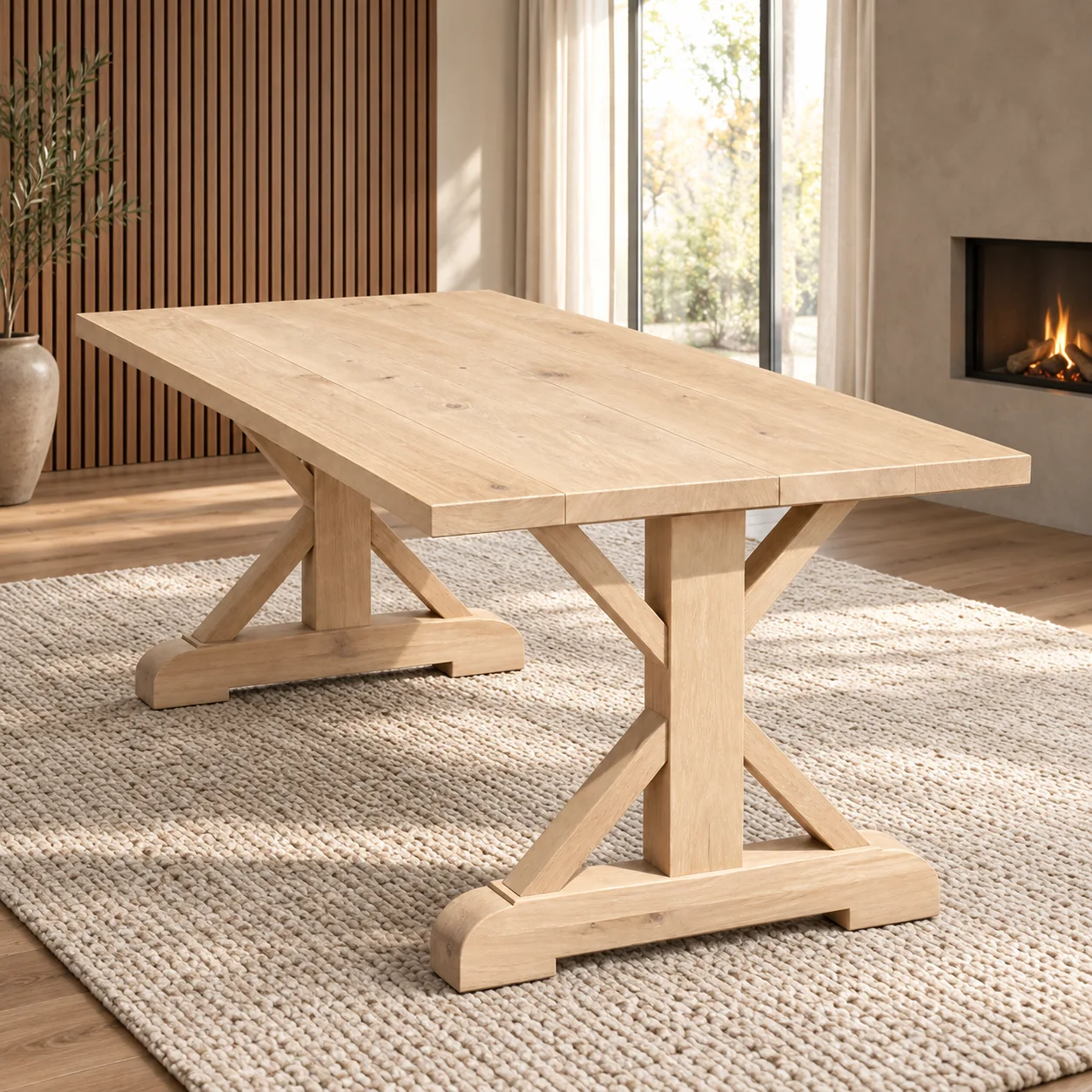 Eiken tafel met IX-poten