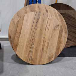 Ronde eettafel van oud eiken, Robuust Hout - Robuust Hout