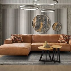Hoekbank Walker van het Anker in africa leder Walnut