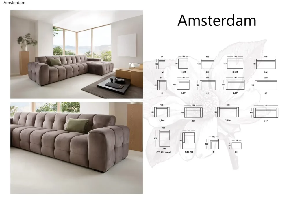 Hoekbank Amsterdam Orange showmodel
