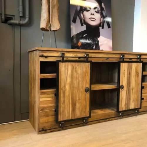 Dressoir Donny Teak 2 schuifdeuren 200 cm
