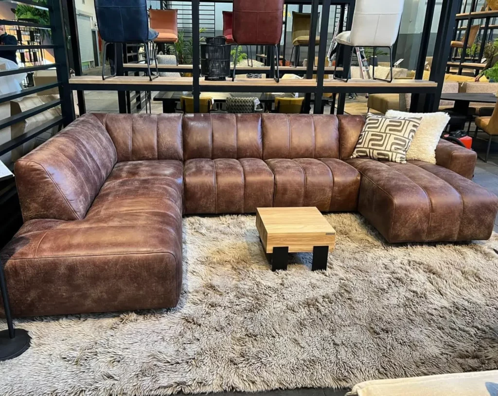 leren xl bank bruin