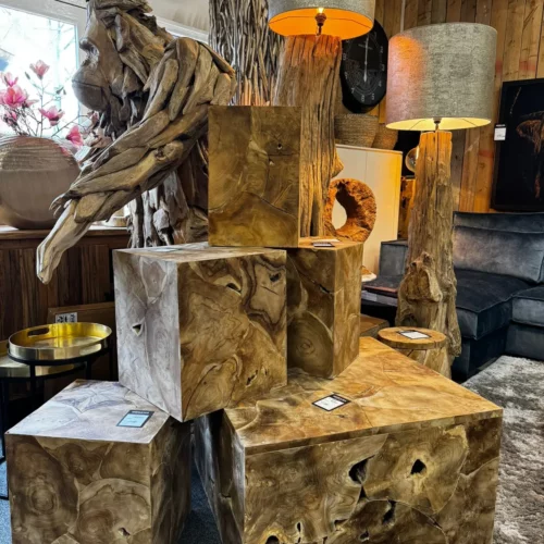 Salontafel Block massief teakhout
