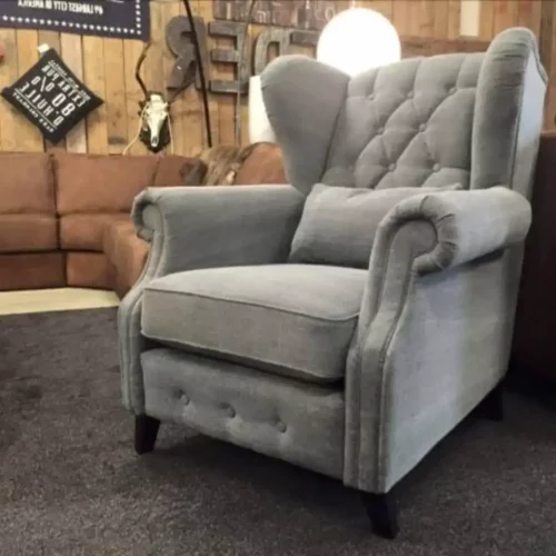 Landelijke fauteuil Winston met knopen