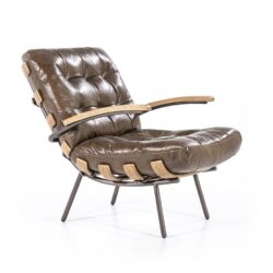 Fauteuil Bastiaan – donkerbruin java leder