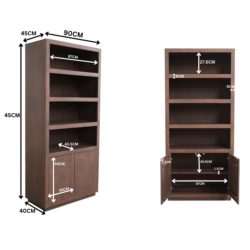 Boekenkast Brussel Walnut | 90 cm