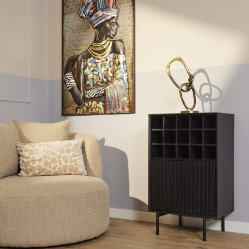 Wijnkast Madison Black | 55 cm