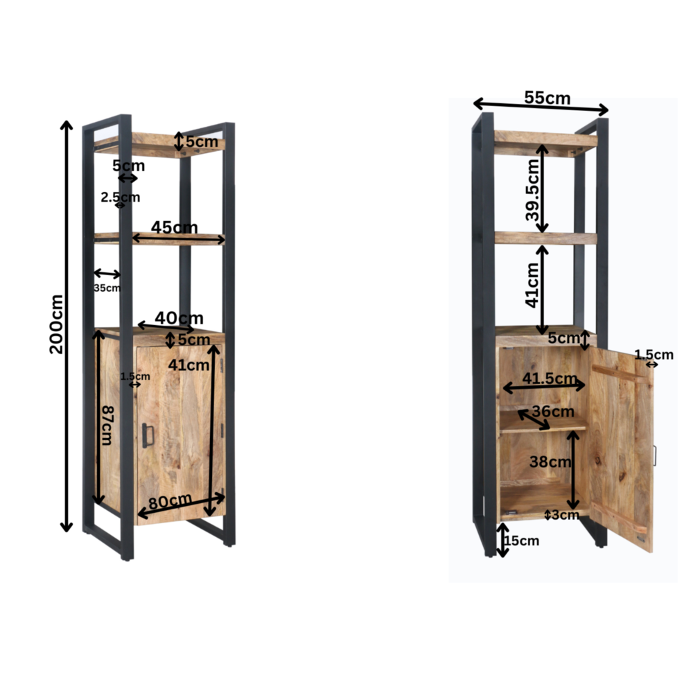 Boekenkast Boaz | 55 cm | deur