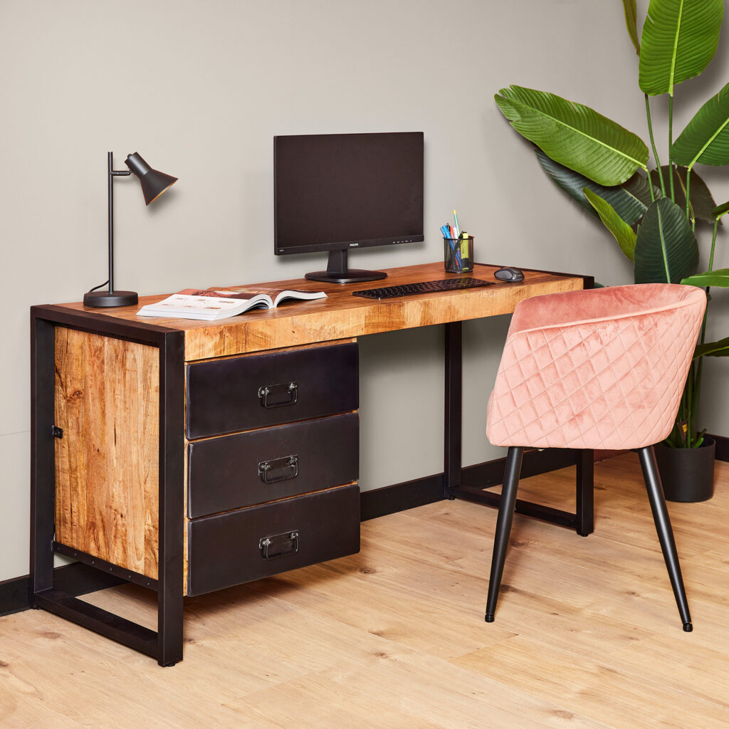 Bureau Boaz | 145 cm | metalen lades