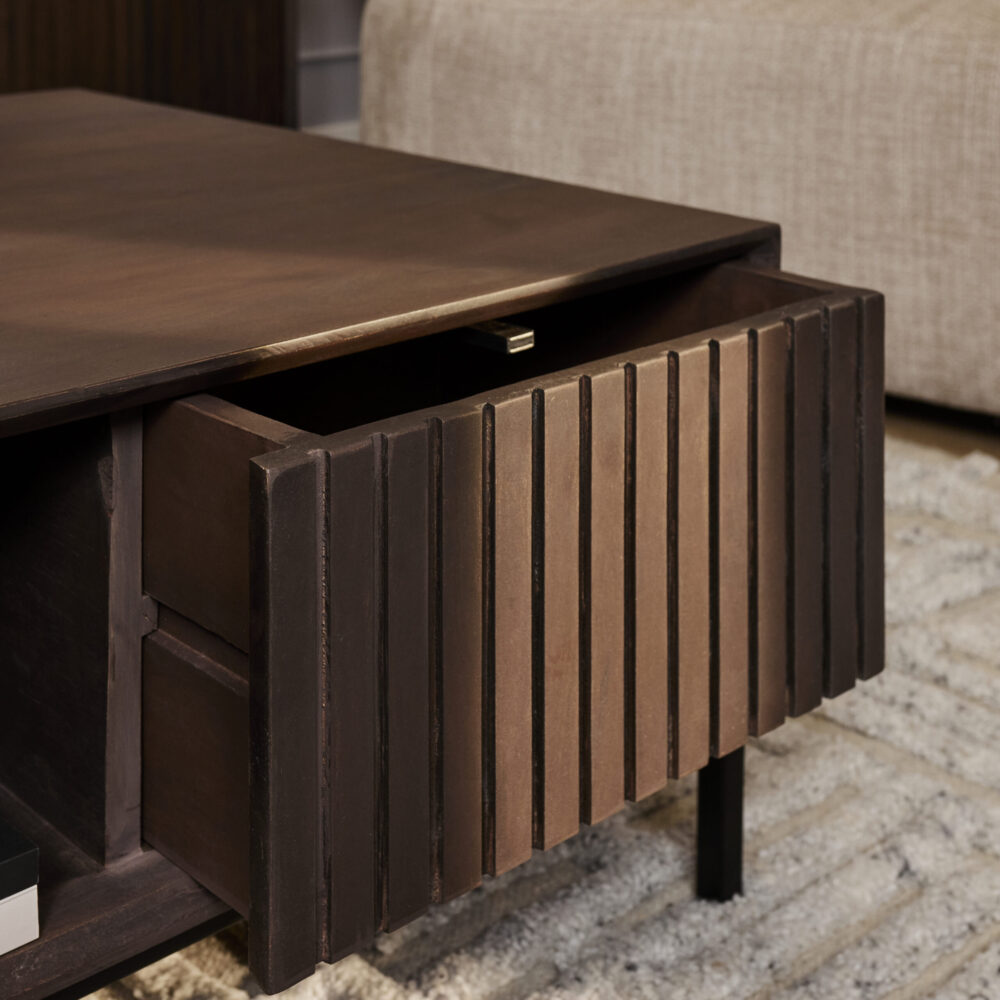 Salontafel Madison Walnut | 80 cm | Vierkant