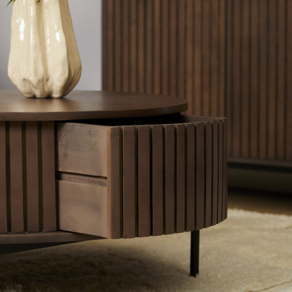 Salontafel Madison Walnut | 80 cm | Rond