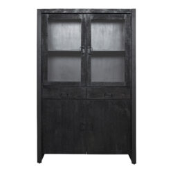 Vitrinekast Boaz Black | 115 cm