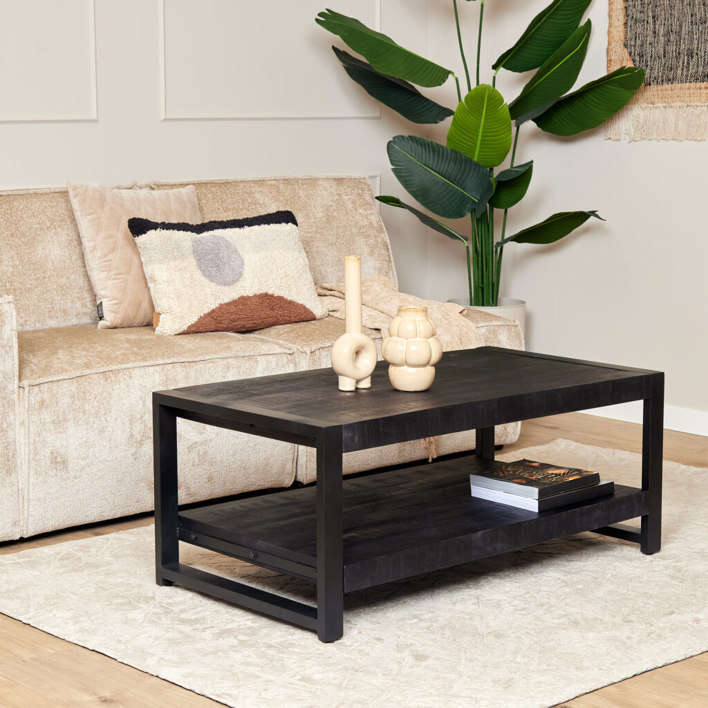 Salontafel Boaz Black | 110 cm | onderblad
