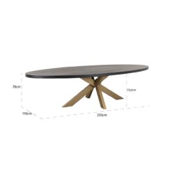 Eettafel Watson black 235 incl. spinpoot goud (Black)