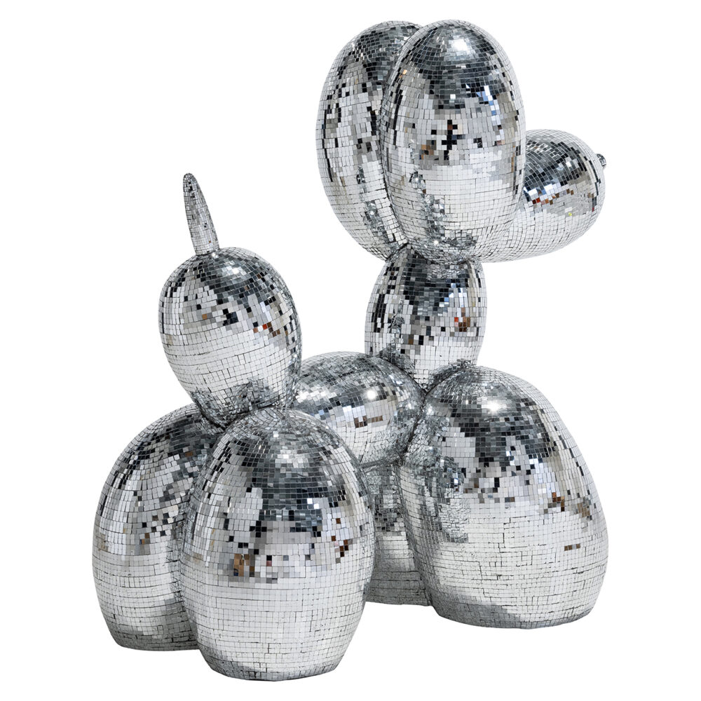 Dog deco object spiegel (Silver)