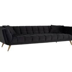 Bank Huxley Antraciet velvet / Brushed gold (Quartz Antraciet 801)