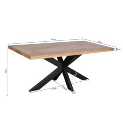 Eettafel Denver | 160 cm | Rechthoek | Matrixpoot