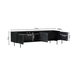 Tv meubel Madison Black | 210 cm