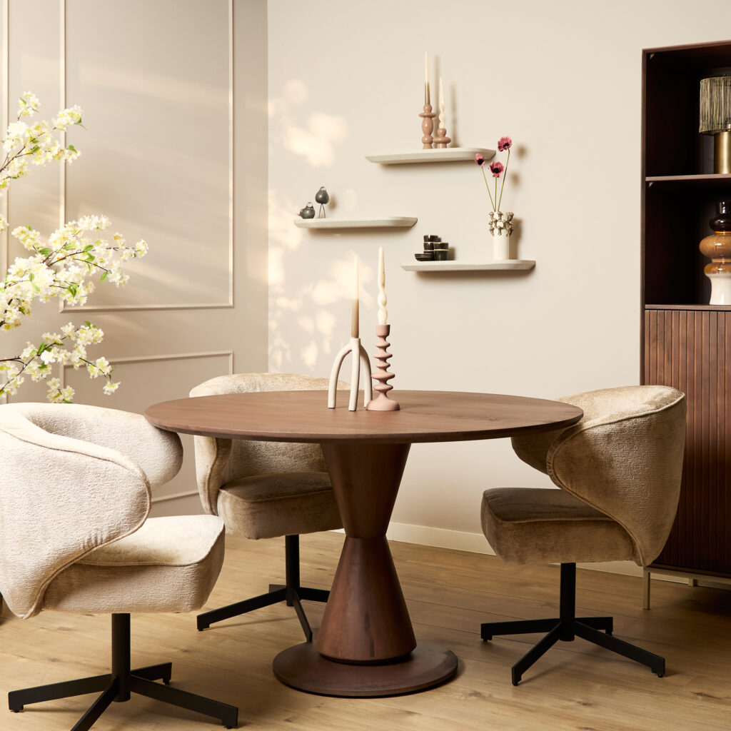 Eettafel Lima Walnut | 130 cm | Rond