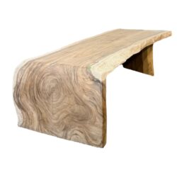 Suarhout boomstamtafel met doorlopend waterval blad